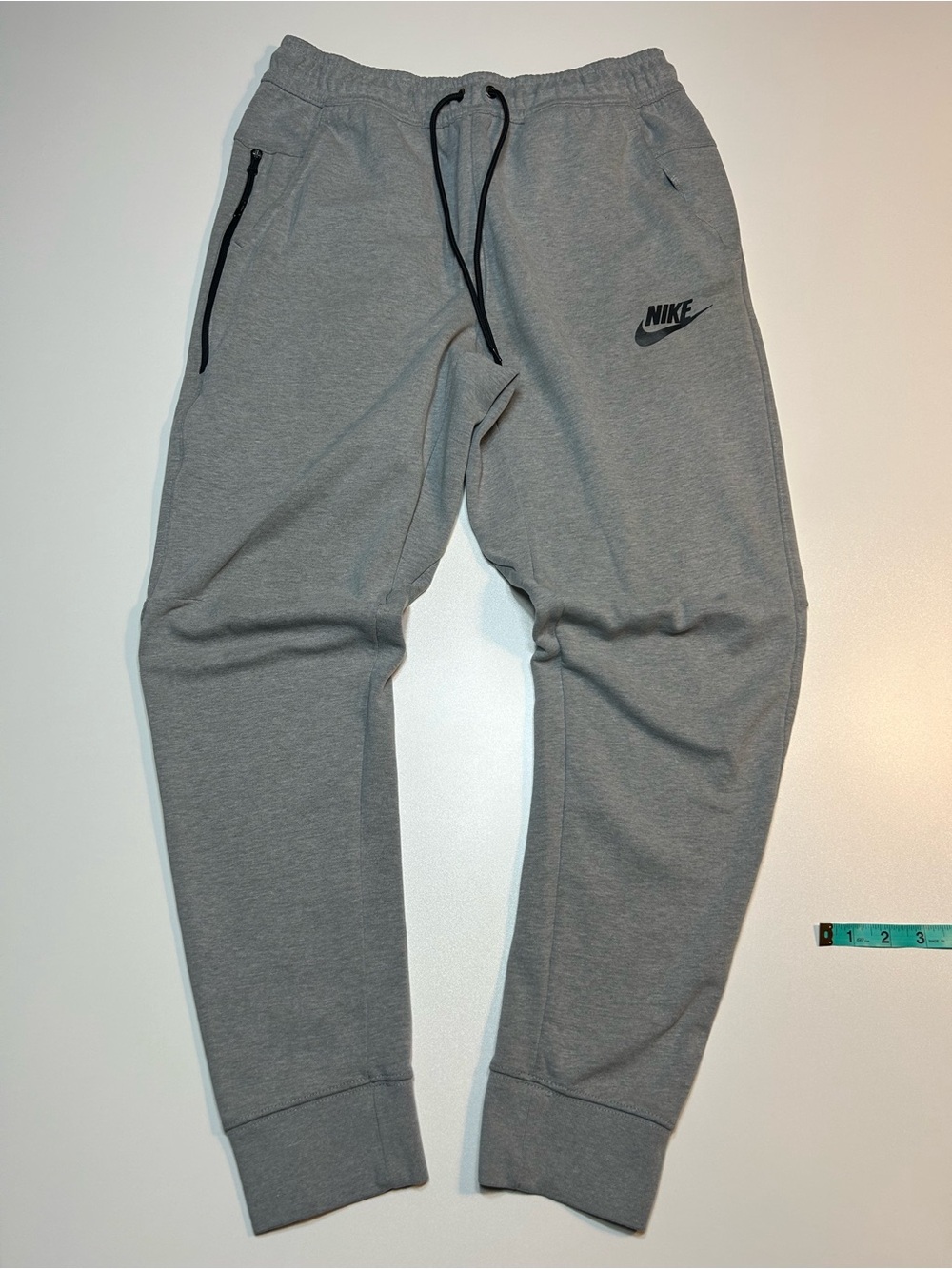 Nike Sportswear Grey Heather Fleece Joggers Tapered Fit Pocket Sweatpants